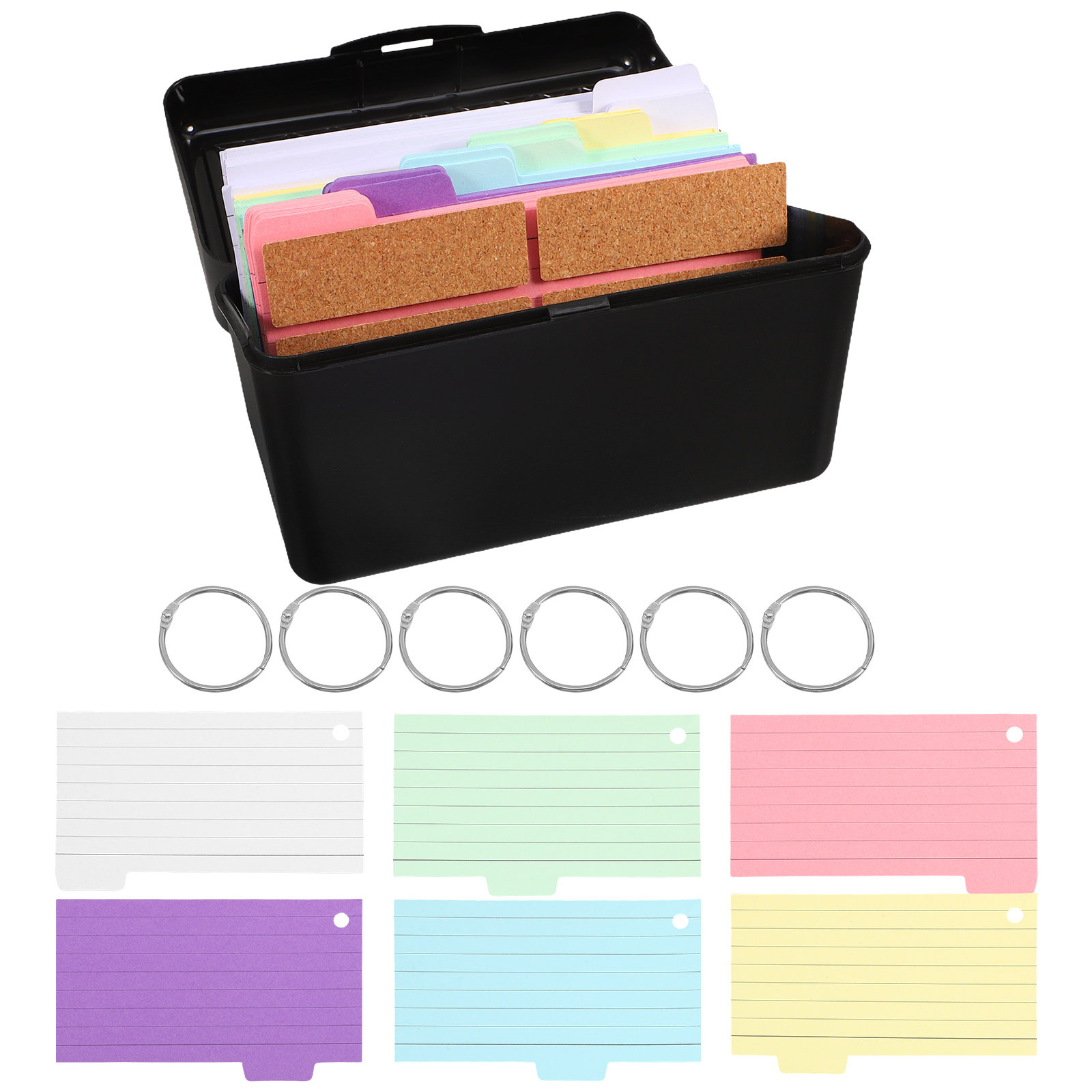 Card Index Box - 1 Set İndeks Kartı Tutucu Düzenleyici
