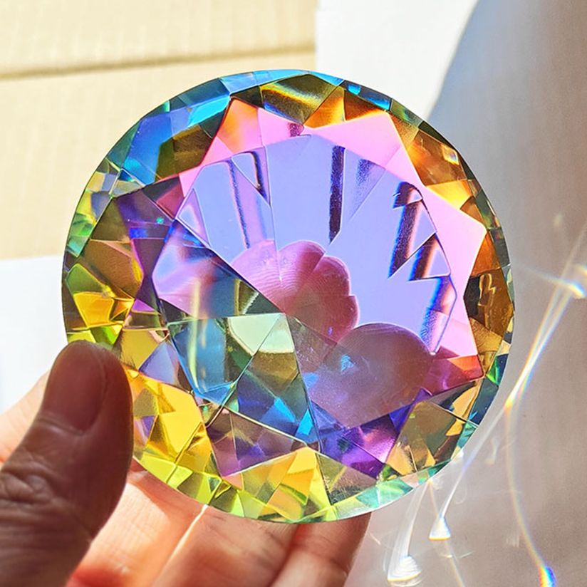 Paper Weight Crystal - 30-80mm AB Renkli K9 Kristal Elmas