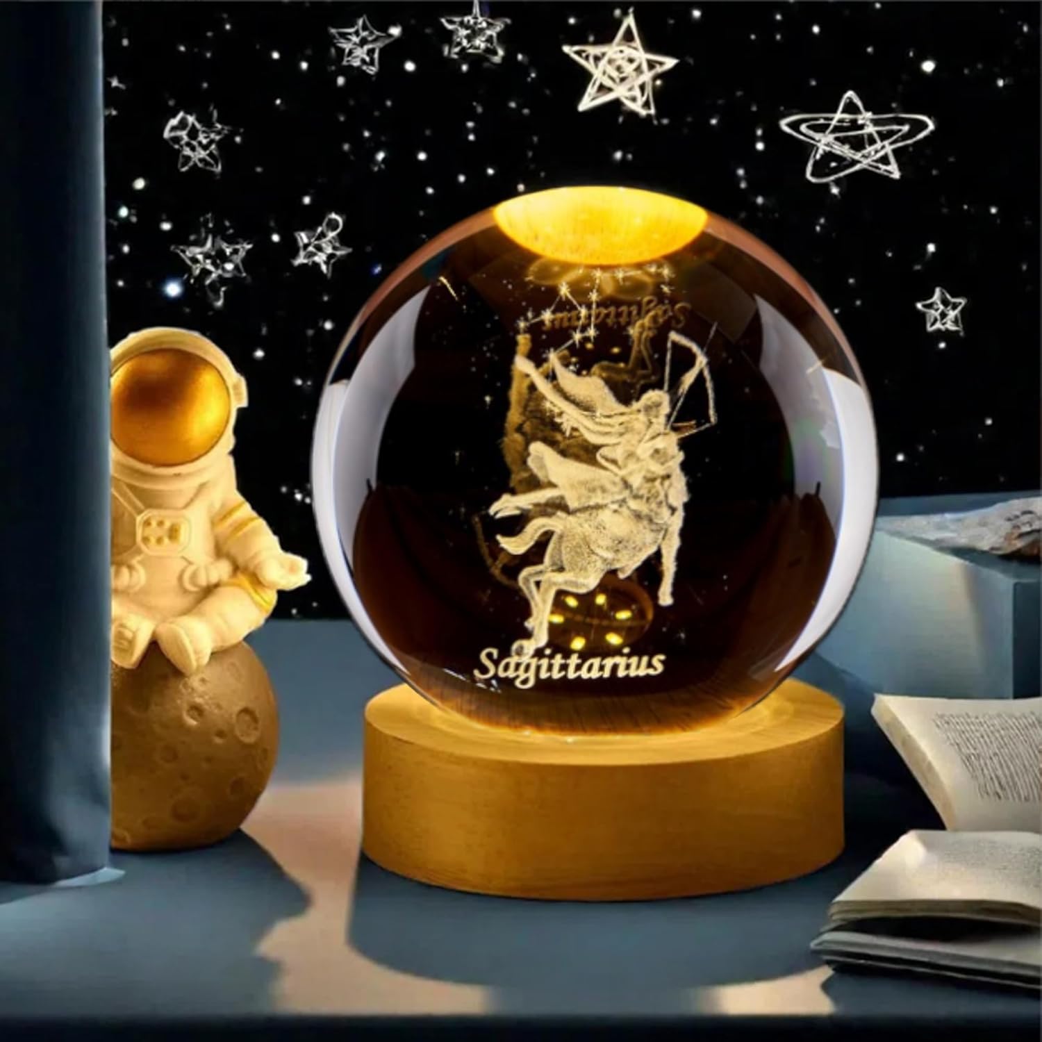 3D Yay Burcu Kristal Küre Ahşa - Paper Weight Crystal incelemesi ve fiyatı
