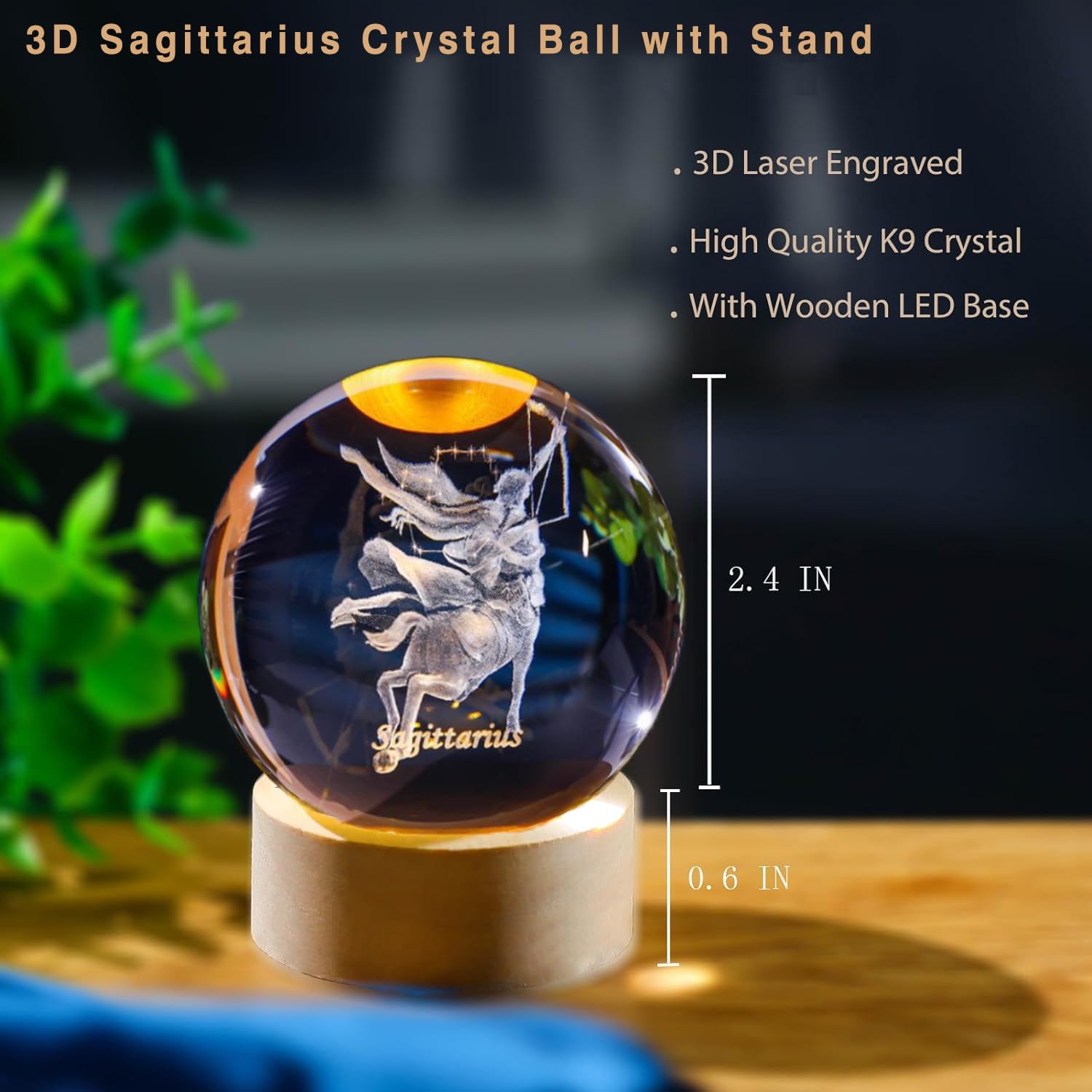 3D Yay Burcu Kristal Küre Ahşa - Paper Weight Crystal incelemesi ve fiyatı