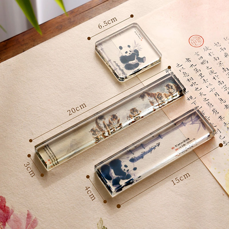 Çin kaligrafisi için 1 adet kr - Paper Weight Crystal incelemesi ve fiyatı